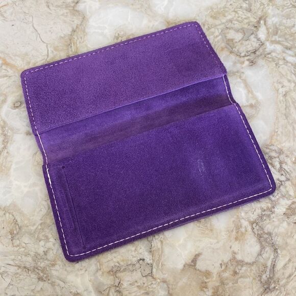 Genuine Suede Leather Handcrafted Chequebook Cover - Picture 4 of 8